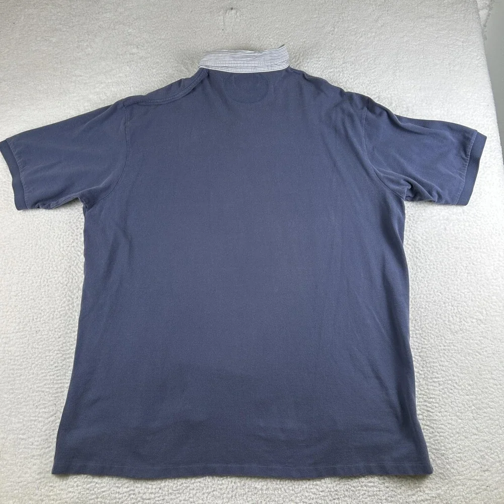 Polo Ralph Lauren Polo Shirt Mens 3XLT Blue Striped Collar Pocket Pony Logo